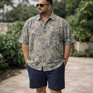 Reyn Spooner Hawaiian Pineapple Tropical Print ButtonDown Shirt Tailored Fit XXL